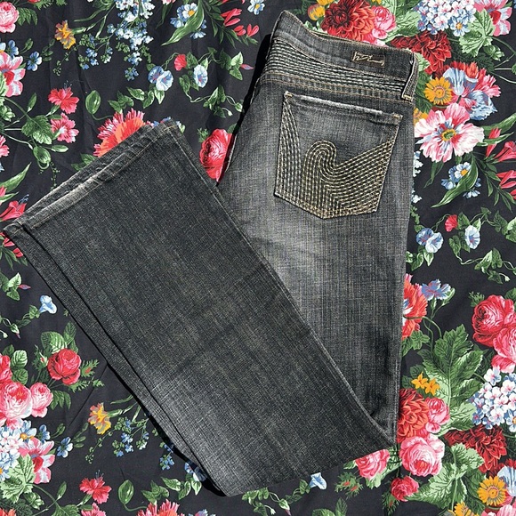 Citizens Of Humanity flair black/ grey Dark Wash thick stitching detail size 27 - Picture 1 of 15